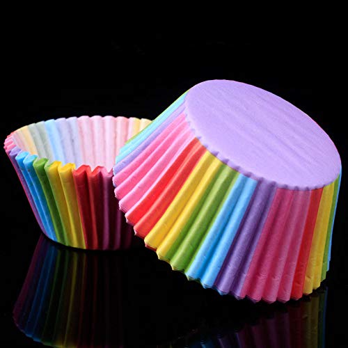 Ecloud Shop 400piezas Fundas para cupcakes Envoltorios desechables para hornear Postre Muffin Cups Forros para bodas Fiesta Cumpleaños Pastel pequeño Galletas