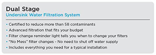 Ecopure ECOP20 Systema de Filtración de Agua para Instalar Debajo del Fregadero, Blanco