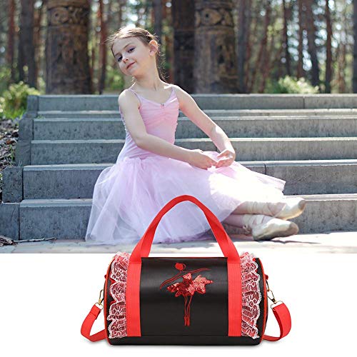 Ecoticfate Bolsa De Baile para Niños Bolso Bandolera Portátil para Niños Bolso De Baile Latino para Niñas Bolso De Baile De Ballet Magro para Niños 29.5x18x18cm