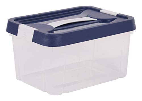 EDA 10269 NA/BPF-BL - Caja de almacenaje Clipy, 9 L, Polipropileno, Color Azul Profundo, tamaño 31 x 23,6 x 16,8 cm.