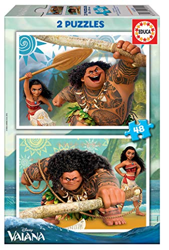 Educa- Vaiana Disney 2 Puzzles infantiles de 48 piezas, a partir de 4 años (16952)