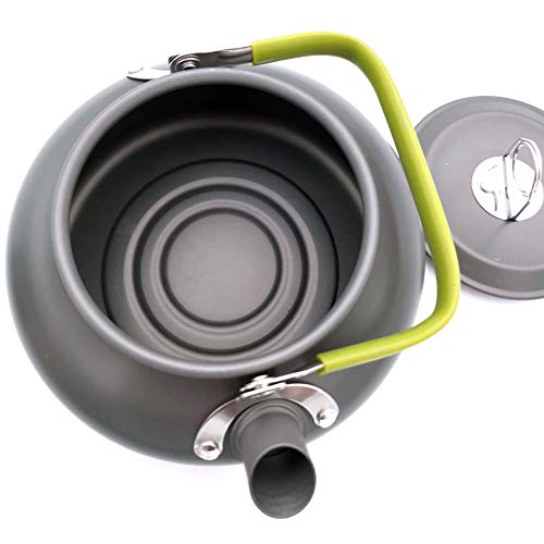 Edward Jackson Acampar Tetera de 800ml portátil Hervidor Olla de Picnic al Aire Libre Tiene Capacidad for 1 a 2 Personas for Acampar Utensilios de Cocina de Camping (Color : Green)