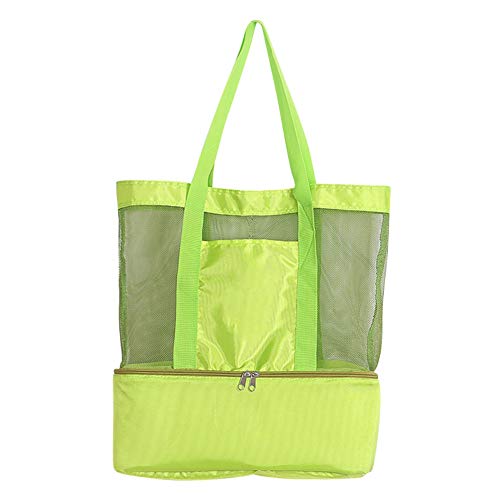 EFINNY Grande doppio strato nylon rete termica borsa termica di raffreddamento borsa da spiaggia tote alimentari sacchetto di immagazzinaggio borsa borse a tracolla