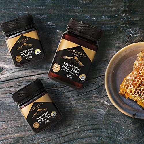 Egmont Honey Miel de Manuka 450+ MGO original de Nueva Zelanda UMF 14+ - 100% puro, certificado, activo Miel de Manuka (250g)