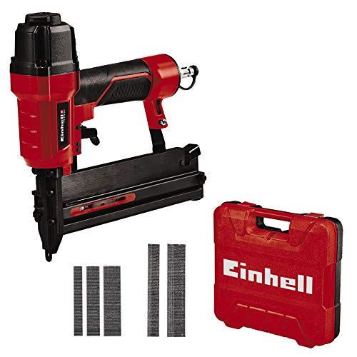 Einhell Grapadora de aire comprimido TC-PN 50 (8.3 bar, de grapadora y pistola de clavos, nariz de seguridad, incl. 1500 grapas y 2000 clavos, botella de aceite, boquilla, maletín de transporte)