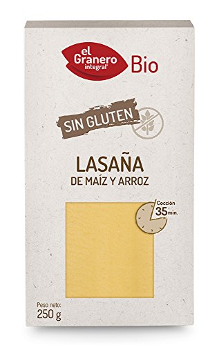 El Granero Integral Pasta en láminas para lasaña bio de maíz y arroz sin gluten 250 g