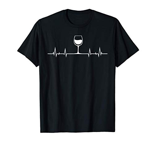 El latido del corazón del vidrio de vino - bebedores de vino Camiseta