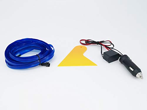 El Wire Rope Light Car Kit 5m/16ft Luces De Neón Debajo Del Tablero Kit De Iluminación Para Luces Interiores Del Automóvil Diseño Actualizado De Una Línea (Azul)