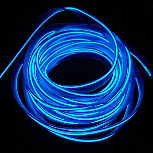 El Wire Rope Light Car Kit 5m/16ft Luces De Neón Debajo Del Tablero Kit De Iluminación Para Luces Interiores Del Automóvil Diseño Actualizado De Una Línea (Azul)