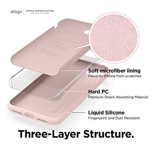 elago Funda iPhone SE 2020, iPhone 8, iPhone 7 – Protección 3 Estructuras, Funda de Premium Silicona para iPhone SE 2020/8/7 (Lovely Rosa)