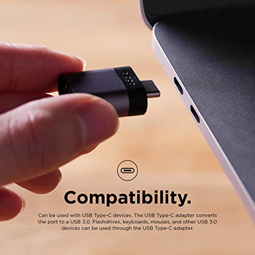 elago Mini Adaptador de Aluminio USB-C a USB 3.0 Hembra Compatible con MacBook Pro 2018/2017, MacBook Air 2018 y Otros Dispositivos con USB C [Exacto Coincidencia de Color con MacBook] - Plata