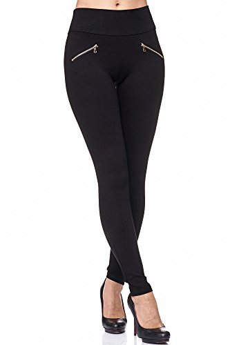 Elara Pantalones Mujer Stretch Skinny Cintura Alta Chunkyrayan Negro A08 Black 50 (5XL)