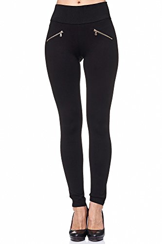 Elara Pantalones Mujer Stretch Skinny Cintura Alta Chunkyrayan Negro A08 Black 50 (5XL)