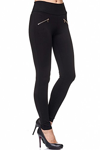 Elara Pantalones Mujer Stretch Skinny Cintura Alta Chunkyrayan Negro A08 Black 50 (5XL)