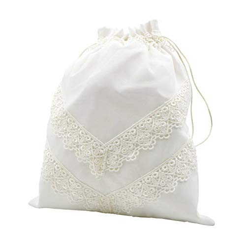 Elegante Bolsa Limosnera Artesanal Blanca Decorativa con Encaje para Novia Color Blanco. Bolsos y Complementos. Regalos Originales. Detalles de Bodas, Comuniones, Bautizos. CC