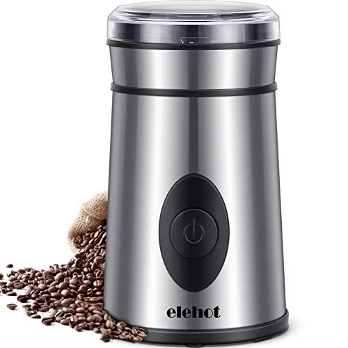 ELEHOT Molinillo de Café Eléctrico Acero Inoxidable para Granos de Café Nueces Especias Cereales