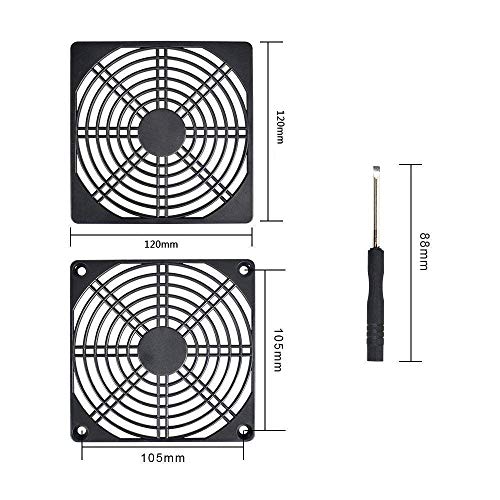 ELUTENG 120mm Filtro de Polvo de PC Ventilador El Plastico PVC Dust Filter Ordenador Cubierta Antipolvo Rejilla Guardia de Dedo para 120mm Case Fan Negro 2 Paquetes