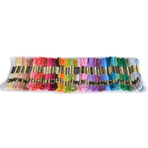 Embroidery Thread, 100% Cotton, 50 x Assorted Coloured Skeins