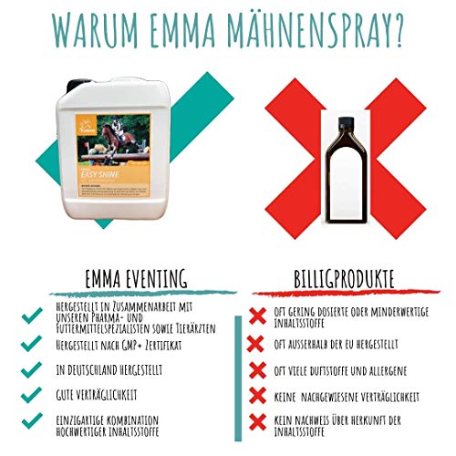 EMMA ♥ Spray abrillantor de Crin y de Pelo, Cuidado del Caballo Cuidado del Pelo Cuidado del Spray y Brillo del Pelo, Accesorios para Caballos 500 ml