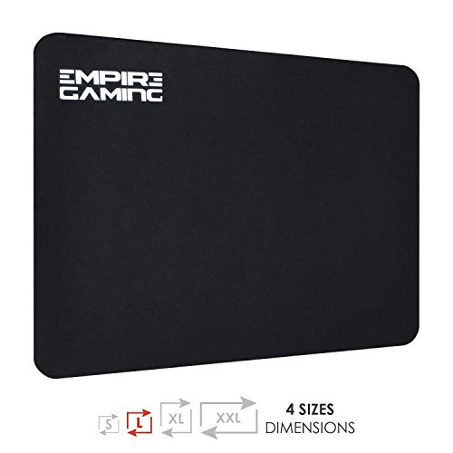 EMPIRE GAMING – Alfombrilla de ratón Gamer Arena – Tamaño L – 32 x 28 x 2 cm – Superficie Ultra Lisa – Mejora la Velocidad y la precisión – Base de Goma Antideslizante - Negro