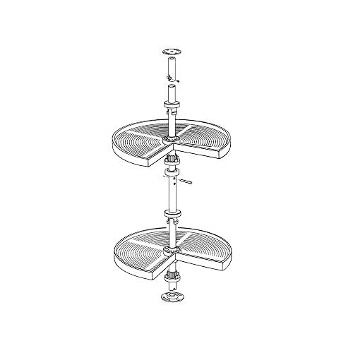 EMUCA - Kit de bandejas giratorias para Mueble de Cocina esquinero, bandejas giratorias 3/4 de Ø710mm para modulo de 800mm, Gris