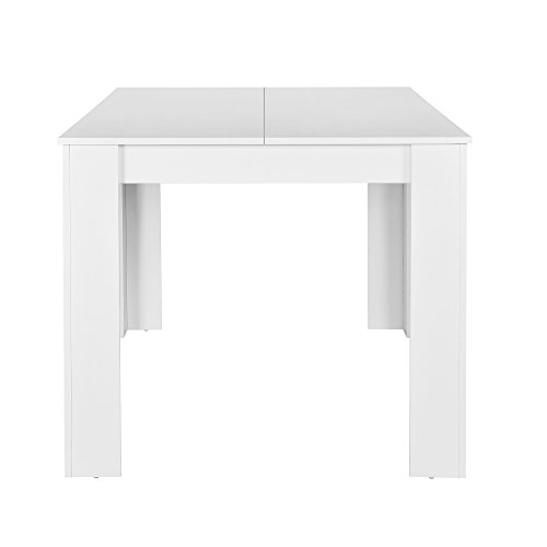 [en.casa] Mesa Elegante de Comedor para 6 sillas Blanca 140x90cm Mesa de Cocina Rectangular