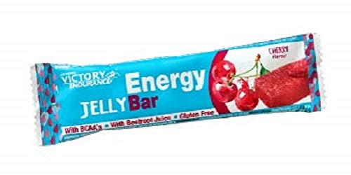 Energy Jelly Bar Cereza. 32g x 24 barritas Aportan vitaminas, minerales y zumo de remolacha. Sin Gluten.