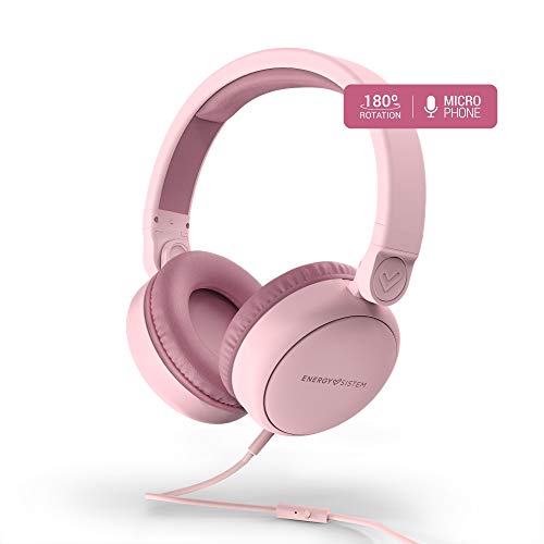 Energy Sistem Headphones Style 1 Talk Pure Pink (Auriculares,Over-Ear, 180º Foldable, Detachable Cable Audio-In)