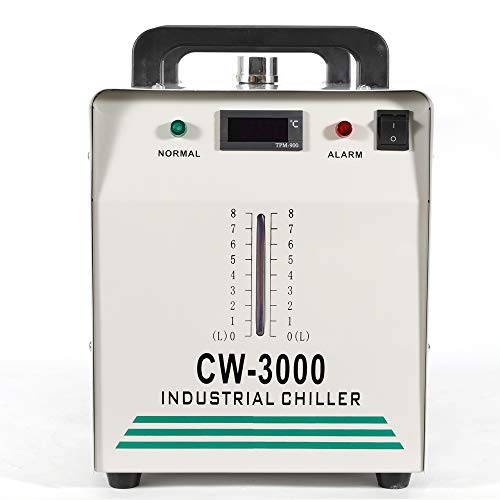 Enfriador Agua Industrial CW-3000DG 60/80W Agua Chiller Enfriador para CNC láser de grabado grabado máquinas CO2 Manguera Enfriadora DHL (9 L, tipo 50 W, para tubos CNC)