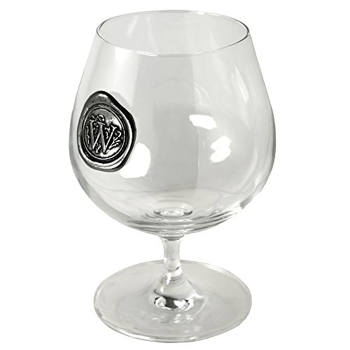 English Pewter Company - Vaso de coñac con inicial de monograma de 35,5 ml, regalo personalizado con su elección de inicial