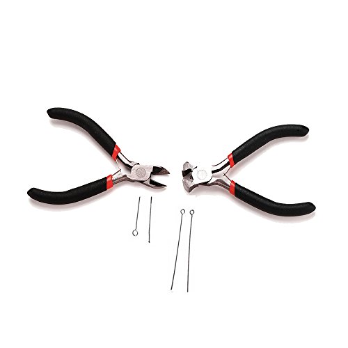 Enjoygoeu 5PCS Alicates de Bisutería Cortacables para Reparación de Joyas Punta Fina Herramientas de Manualidades Alambre Corte Diagonal y Frontal de Nariz de Abalorios con Color Rojo