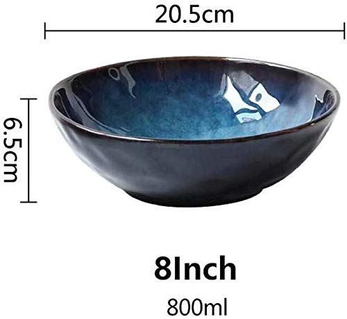 Ensaladera de cerámica japonesa Frutero, Adecuado para Ramen Bowl Sopa Bowl Large Bowl | Tazón creativo Tazón de porcelana Tazón instantáneo de fideos