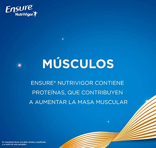 Ensure Nutrivigor - Complemento Alimenticio para Adultos, con HMB, Proteínas, Vitaminas y Minerales, como el Calcio - Sabor Vainilla - Pack de 4 Botellas x 220 ml