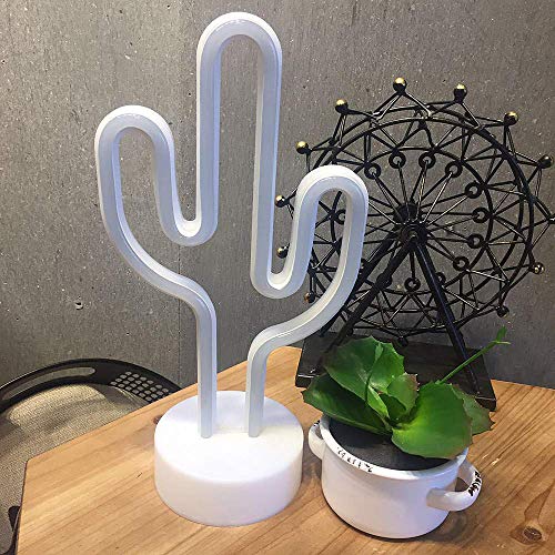 ENUOLI Green Cactus señales de neón con la base de LED de luz de neón de la batería USB 3-AA Desarrollado luz para Artículos de fiesta niñas de habitaciones Decoración de accesorios para regalos de d