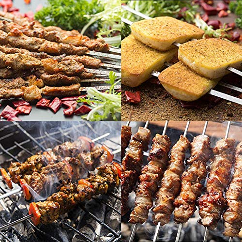 Envisioni Brochetas para Barbacoa, brochetas de Acero Inoxidable, Pinchos Reutilizables Juego de 10 para barbacoas, cócteles, Fiestas navideñas, Fiestas de cumpleaños y Bodas