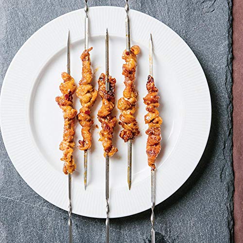 Envisioni Brochetas para Barbacoa, brochetas de Acero Inoxidable, Pinchos Reutilizables Juego de 10 para barbacoas, cócteles, Fiestas navideñas, Fiestas de cumpleaños y Bodas