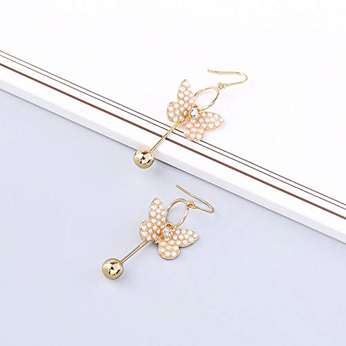 Erin Earring Dancing Butterfly Drop Earrings Acrílico Pearl Gold Color Dangle Earrings Women Fashion Gift Wedding Nuevo