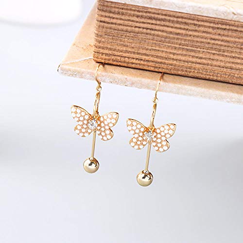 Erin Earring Dancing Butterfly Drop Earrings Acrílico Pearl Gold Color Dangle Earrings Women Fashion Gift Wedding Nuevo