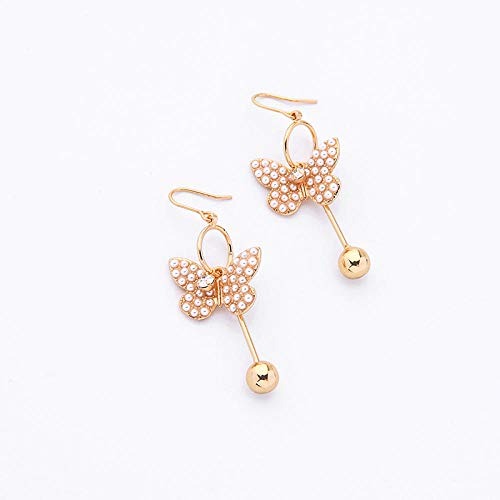 Erin Earring Dancing Butterfly Drop Earrings Acrílico Pearl Gold Color Dangle Earrings Women Fashion Gift Wedding Nuevo