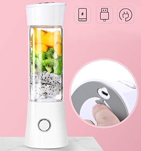 ERKEJI Batidoras de Vaso Mini exprimidor portátil de licuadora licuadora Smoothie Fabricante con 6 Cuchillas 480 ml 4000mAH Batidos de Leche Batidos Alimentos para bebés