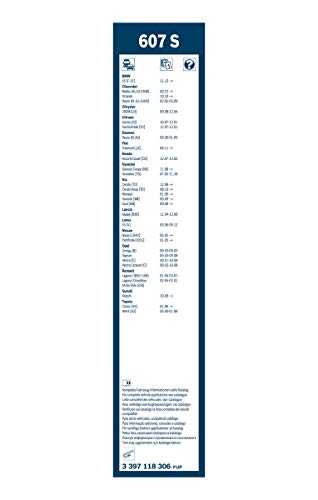 Escobilla limpiaparabrisas Bosch Twin Spoiler 607S, Longitud: 600mm/475mm – 1 juego para el parabrisas (frontal)