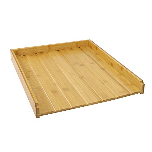 Escurridor de bambú | Escurridor de platos de madera | Escurreplatos| Organizador de cubiertos de una pieza | Accesorios de cocina | Herramientas de limpieza | M&W