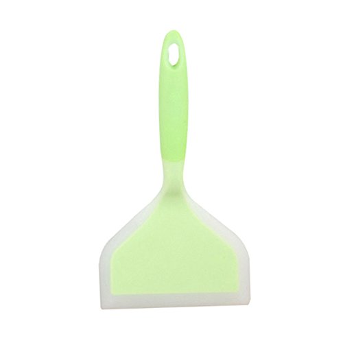 Espátula de omelette de silicona respetuosa con el medio ambiente, espátula antiadherente para cocinar huevos crepes, brownies, peces, tortitas y pizza 12*26cm, Grass Green