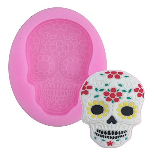 Espeedy Calavera molde de silicona,Inicio Cocina Para Hornear Molde de Silicona Herramienta de Decoración de Torta de Azúcar Calavera Máscara Pasteles Fondant Moldes