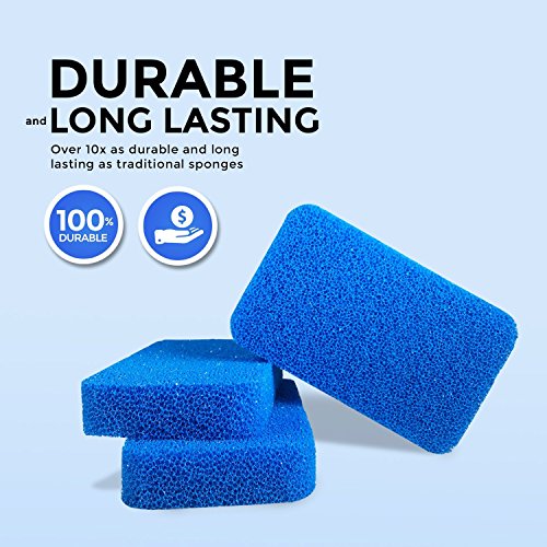 Esponja Antimicrobiana para Platos de Silicona de Smith (Cantidad: 3, Color: Azul) | Modernas Esponjas para Cocina y Platos | 100% Resistentes al Moho y Bacterias!