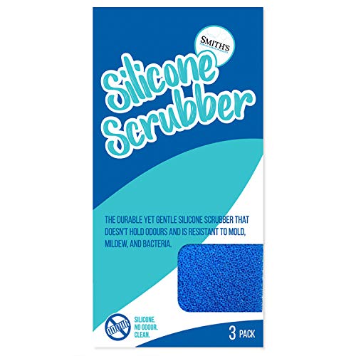 Esponja Antimicrobiana para Platos de Silicona de Smith (Cantidad: 3, Color: Azul) | Modernas Esponjas para Cocina y Platos | 100% Resistentes al Moho y Bacterias!