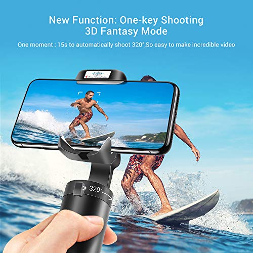 Estabilizador de Mano iSteady X Gimbal Estabilizador para Smartphone de 3 Ejes, para iPhone XS/XR/X/8/8/11 Plus, Samsung S10, S9, Note 9/8, Huawei P30,8 Horas de duración, 259 g One-Touch, 320°