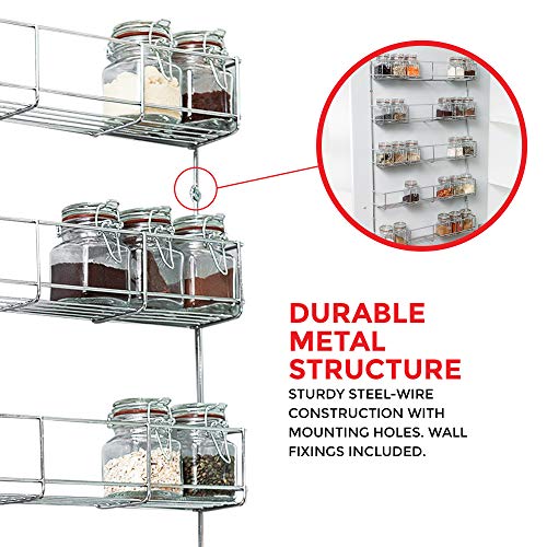 Estantería de 5baldas para especias hierbas tarro accesorio de soporte para montaje en armario de cocina puerta de almacenamiento o pared por Express Trading