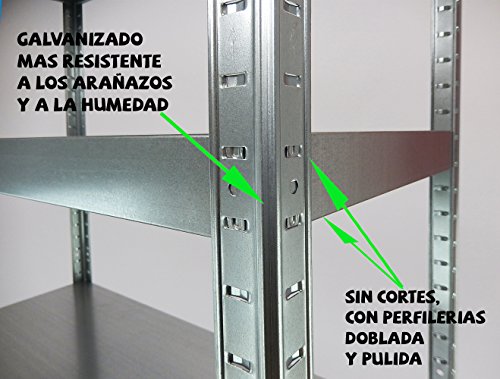 Estantería Metálica Drutal de 180x90x40 con 5 Bandejas Metálicas Galvanizadas