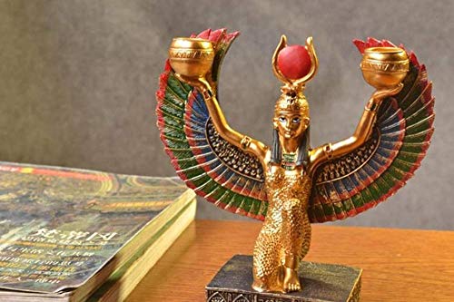 Estatua de la decoración egipcia Estatua de la Diosa de la Belleza Estatua del Dios Egipcio Escultura de ISIS Dios de la Tierra -A